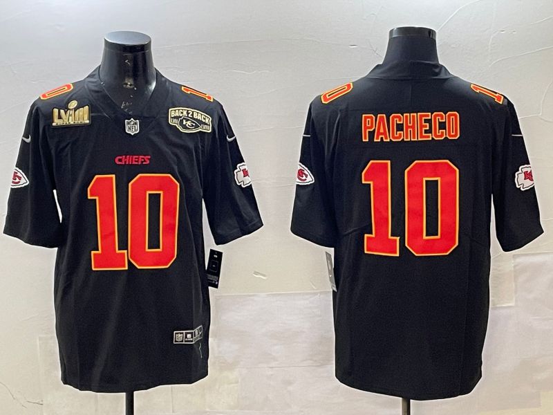 Men Kansas City Chiefs 10 Pacheco Black 2025 Nike Vapor Limited NFL Jersey style 2094